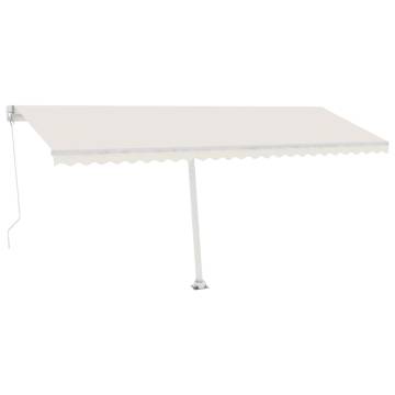 Manual Retractable Awning with LED - 500x300 cm Cream