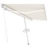 Manual Retractable Awning with LED - 500x300 cm Cream