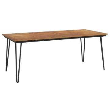 Garden Table with Hairpin Legs - Solid Acacia Wood 200x90cm