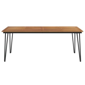 Garden Table with Hairpin Legs - Solid Acacia Wood 200x90cm