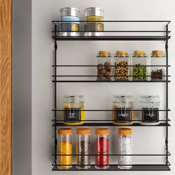 Metaltex 4-Tier Wall Spice Rack Pepito Black | HipoMarket UK