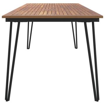 Garden Table with Hairpin Legs - Solid Acacia Wood 200x90cm