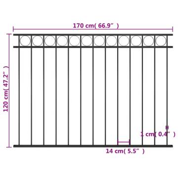 Durable Steel Fence Panel 1.7x1.2 m - Stylish & Secure