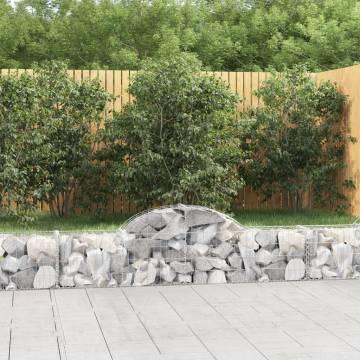 Arched Gabion Baskets - 9 pcs Galvanised Iron Garden Barrier