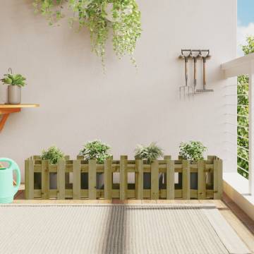 Garden Raised Bed with Fence Design - 150x30x30 cm - Hipomarket