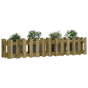 Garden Raised Bed with Fence Design - 150x30x30 cm - Hipomarket