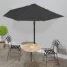 Balcony Parasol with Aluminium Pole Black 300x155x223 cm Half Colour dark black Quantity in Package 1 