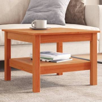 Stylish Wax Brown Coffee Table - Solid Pine 55x55x40 cm