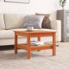 Stylish Wax Brown Coffee Table - Solid Pine 55x55x40 cm