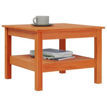 Stylish Wax Brown Coffee Table - Solid Pine 55x55x40 cm