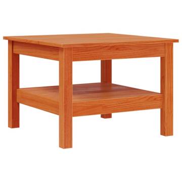 Stylish Wax Brown Coffee Table - Solid Pine 55x55x40 cm