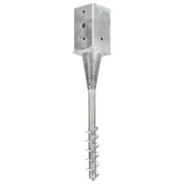 Durable Ground Spikes - 2 pcs Galvanised Steel 8x8x57 cm