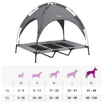 Dog Bed with Canopy - Anthracite Oxford Fabric & Steel