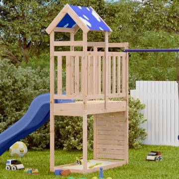 Play Tower with Rockwall - Solid Pinewood (110.5x52.5x215cm)