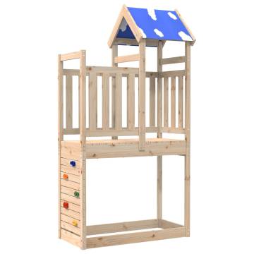 Play Tower with Rockwall - Solid Pinewood (110.5x52.5x215cm)