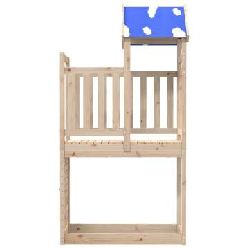 Play Tower with Rockwall - Solid Pinewood (110.5x52.5x215cm)