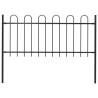 Garden Fence with Hoop Top Steel 1.7 m Black Colour black Quantity in Package 1 Length 1.8 m Height 0.8 m 