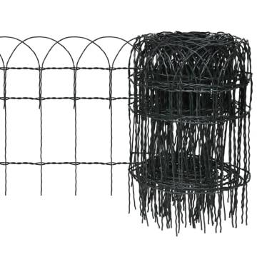 Garden Border Fence - Powder-Coated Iron 25x0.4m | Hipomarket