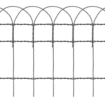 Garden Border Fence - Powder-Coated Iron 25x0.4m | Hipomarket