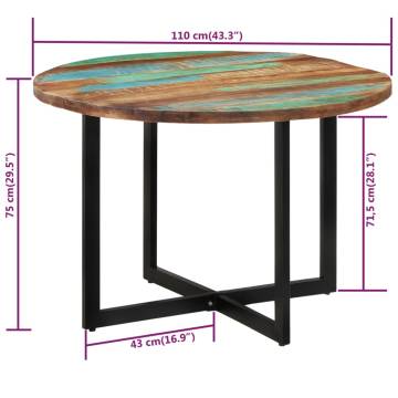 Chic Solid Wood Dining Table 110x75 cm - Eco-Friendly Design