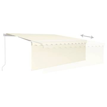 Manual Retractable Awning with LED - 4.5x3m Cream