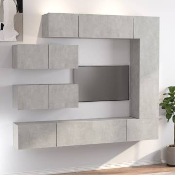 7 Piece Concrete Grey TV Cabinet Set | Stylish Storage Solution