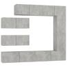 7 Piece Concrete Grey TV Cabinet Set | Stylish Storage Solution