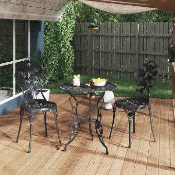 Bistro Chairs 2 pcs Black Cast Aluminium | Stylish Garden Seating