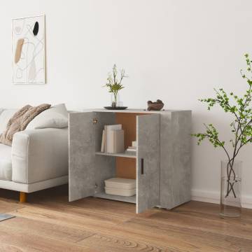 Stylish Concrete Grey Sideboard - 80x33x70 cm | Hipo Market