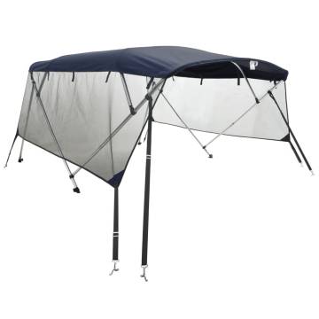 Durable 3-Bow Bimini Top with Mesh Sidewalls - 183x(154-167)x137 cm