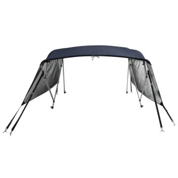 Durable 3-Bow Bimini Top with Mesh Sidewalls - 183x(154-167)x137 cm