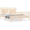 King Size Solid Wood Bed Frame with Headboard | HiPoMarket