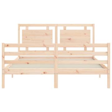 King Size Solid Wood Bed Frame with Headboard | HiPoMarket