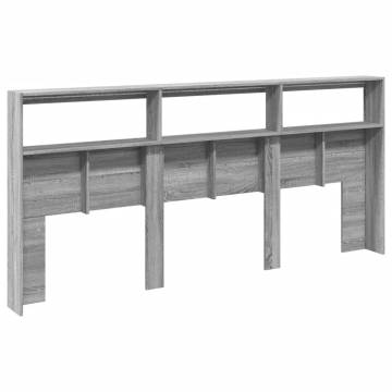 Headboard Cabinet with LED Grey Sonoma - Stylish & Functional