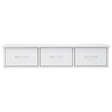 High Gloss White Wall Drawer Shelf - Stylish Storage Solution