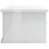 High Gloss White Wall Drawer Shelf - Stylish Storage Solution