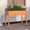 Wheeled Planter with Liner Brown 118x59x80 cm Solid Wood Fir Colour brown Size 118 x 59 x 80 cm Quantity in Package 1 