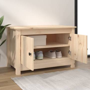 Solid Wood Pine Shoe Cabinet - 70x38x45.5 cm | Hipo Market