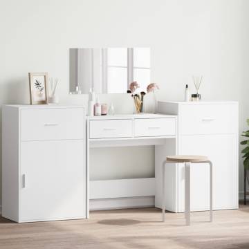 Stylish 4 Piece Dressing Table Set in White | HipoMarket