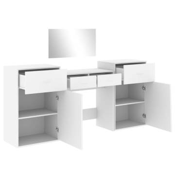 Stylish 4 Piece Dressing Table Set in White | HipoMarket