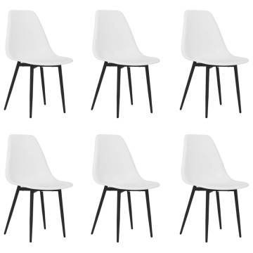 Stylish 6 Pcs White Dining Chairs - Contemporary Design