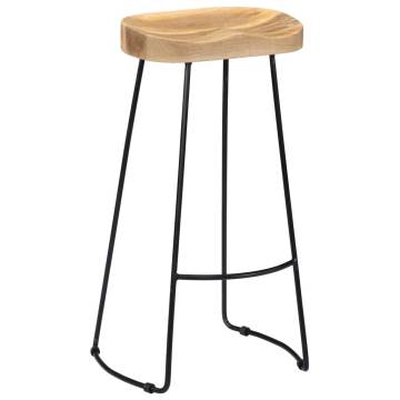 Gavin Bar Stools - 2 pcs Solid Mango Wood | Hipomarket UK