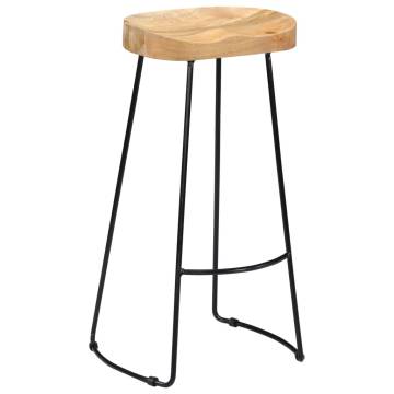 Gavin Bar Stools - 2 pcs Solid Mango Wood | Hipomarket UK