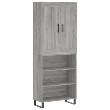 Stylish Highboard Grey Sonoma - Engineered Wood - HipoMarket