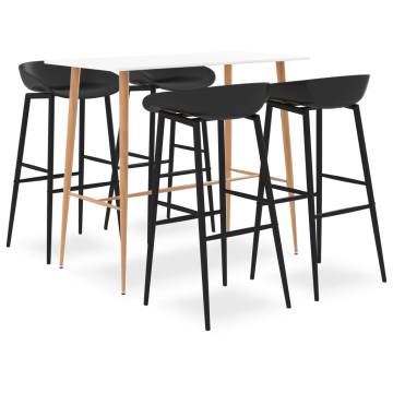 5 Piece Bar Set - Modern White & Black Design | HipoMarket