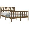 Honey Brown Bed Frame with Headboard - Solid Wood 120x200 cm