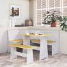 3 Piece Dining Set Honey Brown and White Solid Wood Pine Colour honey brown and white Number of 1 