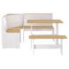 3 Piece Dining Set - Honey Brown & White Pine | Hipomarket