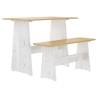 3 Piece Dining Set - Honey Brown & White Pine | Hipomarket