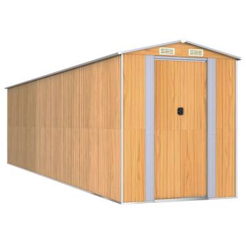 Light Brown Garden Shed - Durable Galvanised Steel Storage